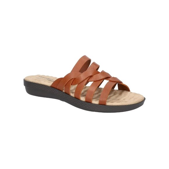 Easy Street Women's Comfort Wave Sheri Slide Sandals Cognac Size 8.5M - Picture 1 of 6
